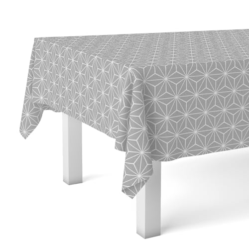 Martina Home Wachstuchtischdecke Polygon, 220 x 140 cm, Grau von Martina Home