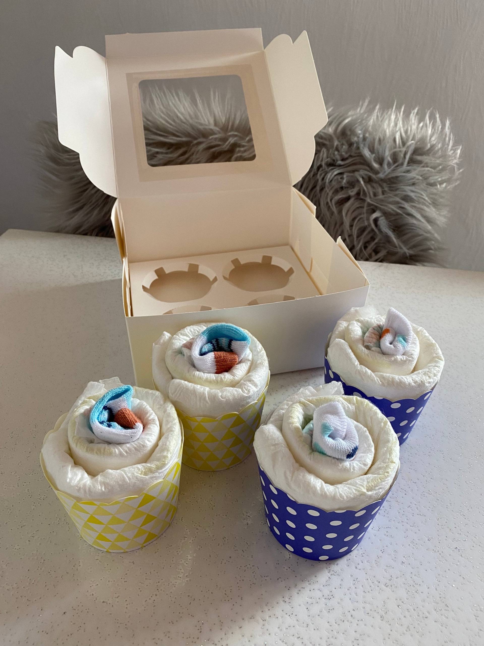 Windelcupcake 4Er Box | Junge Mädchen Zur Geburt Taufe von MartinasBastelei