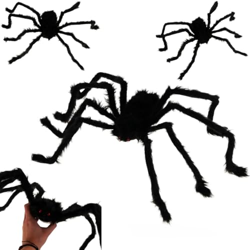 Halloween-Spinne, Halloween-Spielzeug, riesige Halloween-Spinnendekoration, schwarze, weiche, haarige, gruselige Spinne, realistische große Spinnen-Requisiten von Martom