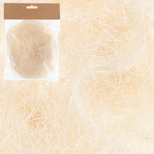 SISAL HEU Faser BEIGE DEKORATIVE Weihnachten 10G Paket Sisalgras zum Basteln, Feenhaar, Sisalhaar,Flachshaar,Bastelmaterial,Naturmaterial, Füllmaterial von Martom