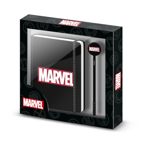 Marvel Comics-Geschenkbox mit Tagebuch und Fashion Kugelschreiber, Schwarz von Marvel