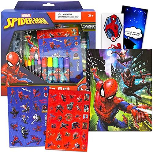 Marvel Spiderman-Skizzenbuch-Set für Kinder, Kleinkinder, 3-teiliges Set mit Spiderman-Maltagebuch, Aufklebern und mehr (Superhelden-Zeichenblock-Aktivitätsset) von Marvel