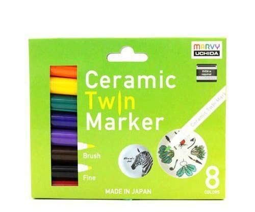 Keramik-Markierung Primärer Marker Set (8pcs), Marvy, Glas, Farben, Hobby, Farben, Decoupage von Marvy Uchida