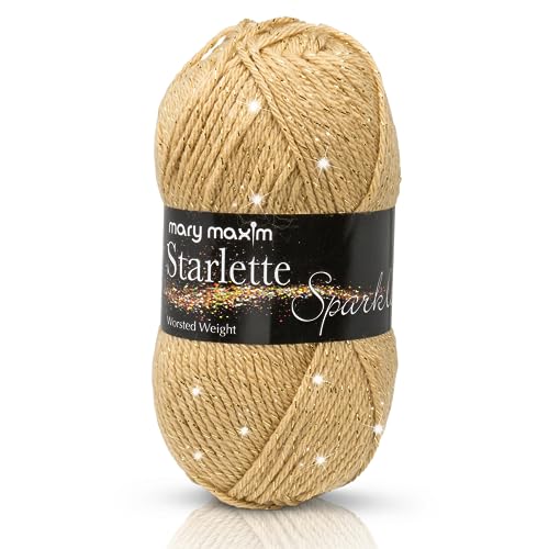 Mary Maxim Starlette Sparkle Garn "Topaz" | 4 mittelschweres Kammgarn für Strick- und Häkelprojekte | 98% Acryl und 2% Polyester | 4-fädig – 196 Yards von Mary Maxim