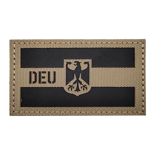 Deutschland IR Infrarot Reflektierende Patches Klett Militär, Deutsche Militär-Armbinde, Deutschland Flaggen Patch Gestickt Abzeichen, Klett Patches für Kleidung Rucksack (stil 1) von Marypaty