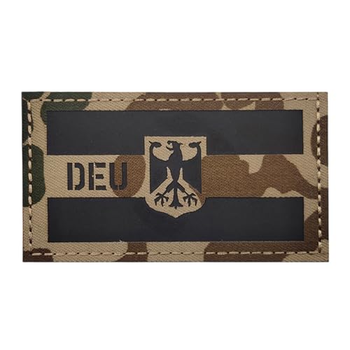 Deutschland IR Infrarot Reflektierende Patches Klett Militär, Deutsche Militär-Armbinde, Deutschland Flaggen Patch Gestickt Abzeichen, Klett Patches für Kleidung Rucksack (stil 3) von Marypaty