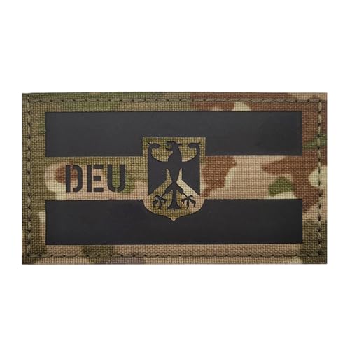 Deutschland IR Infrarot Reflektierende Patches Klett Militär, Deutsche Militär-Armbinde, Deutschland Flaggen Patch Gestickt Abzeichen, Klett Patches für Kleidung Rucksack (stil 4) von Marypaty