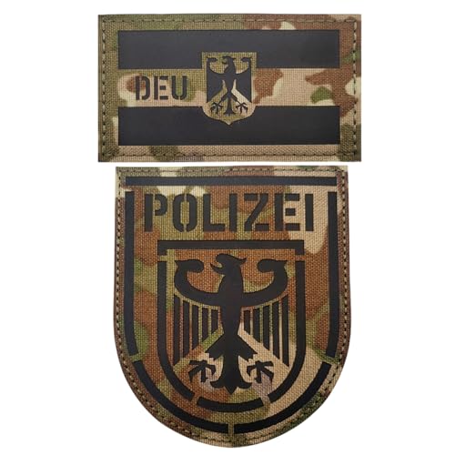 Deutschland IR Infrarot Reflektierende Patches Klett Militär, Deutsche Militär-Armbinde, Deutschland Flaggen Patch Gestickt Abzeichen, Klett Patches für Kleidung Rucksack (stil 6) von Marypaty