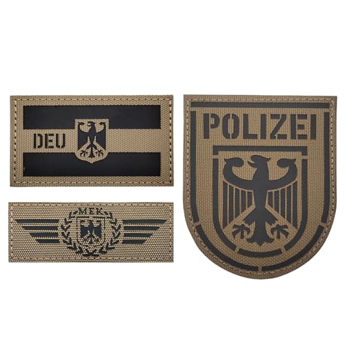 Deutschland IR Infrarot Reflektierende Patches Klett Militär, Deutsche Militär-Armbinde, Deutschland Flaggen Patch Gestickt Abzeichen, Klett Patches für Kleidung Rucksack (stil 7) von Marypaty