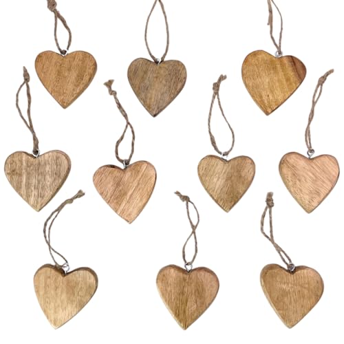 10x Holz Anhänger Herz mit Juteband ca. 4,5 x 5cm, Dekohänger, Flache Holzherzen zum Hängen 10x Holz Anhänger Herz mit Juteband ca. 4,5 x 5cm, Dekohänger, Flache Holzherzen zum Hängen von Marzoon