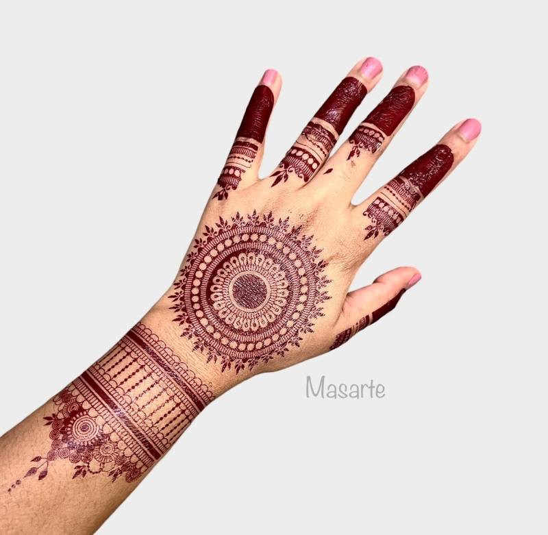 Sofortiger Henna-Tattoo-Aufkleber | Wasserfest Roter Künstlicher Mehendi Aufkleber Kompliziertes Hochzeitsdesign Mehndi von MasarteUS