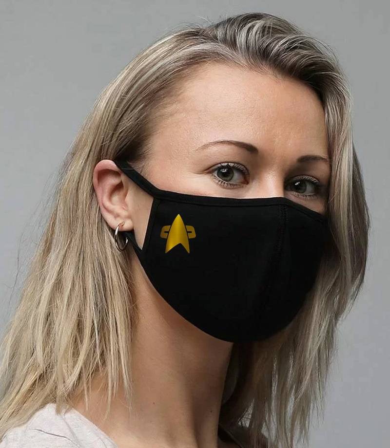 Star Trek Voyager Deep Space Nine Starfleet Gold V1 Logo Fashion Gesichtsmaske Baumwolle, Waschbar, Wiederverwendbar, Hautfreundlich, Anti-Tropfen von MaskedHeroesStore