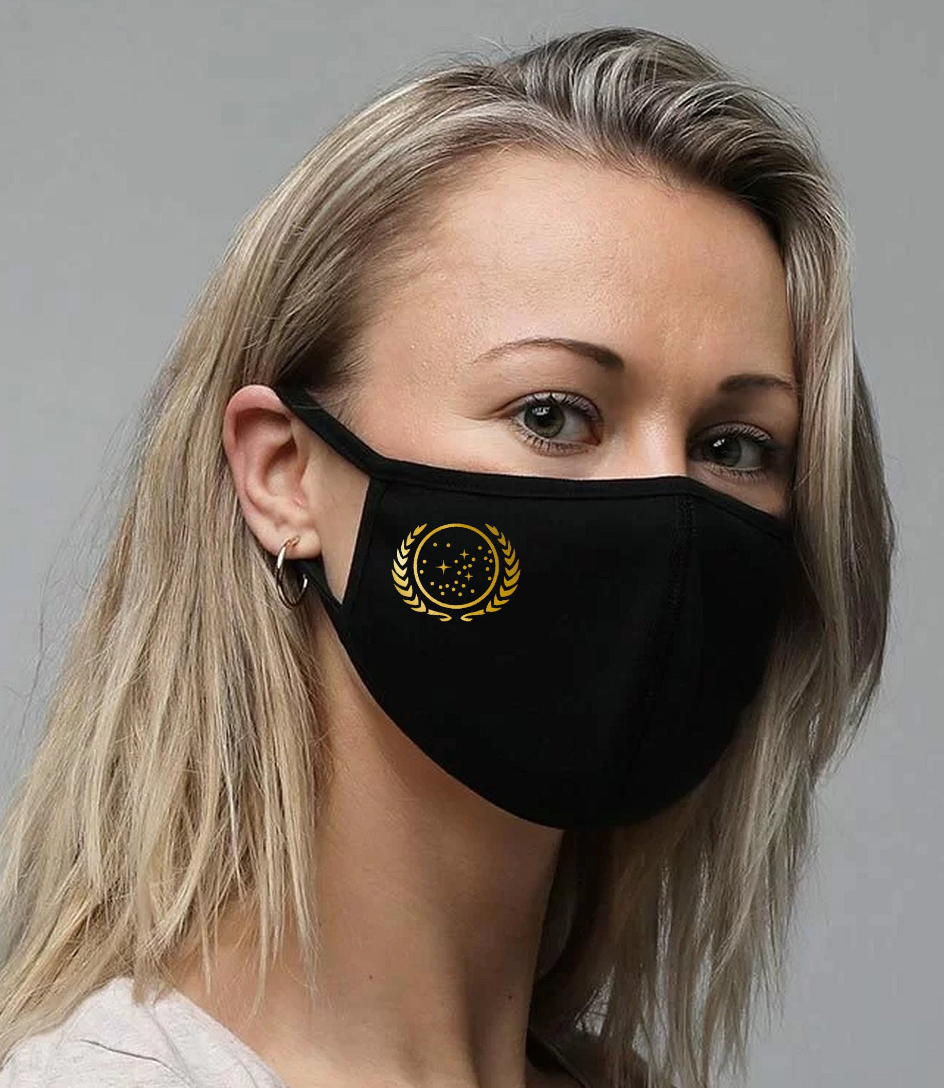 star Trek United Federation Of Planets Logo Fashion Gesichtsmaske Baumwolle, Waschbar, Wiederverwendbar, Atmungsaktiv, Hautfreundlich, Antitröpfchen von MaskedHeroesStore