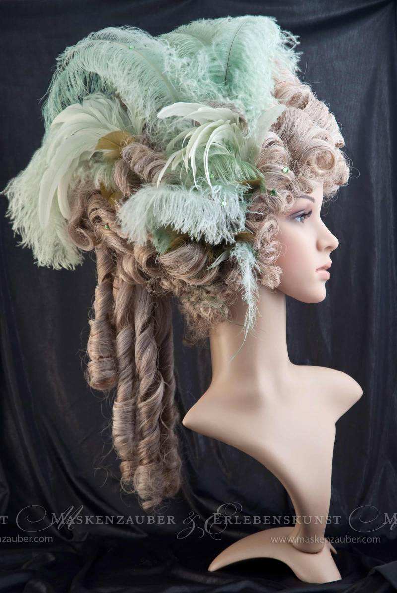 Rococo-Wig/Marie Antoinette Wig Powdered-Green von Maskenzauber