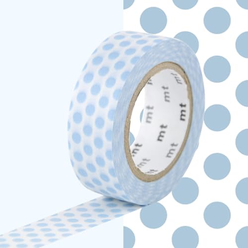 Masking Tape Dekoratives Klebeband mit Punkten - Eisblau - 1,5 cm x 7 m von Masking Tape (MT)