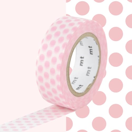 Masking Tape Dekoratives Klebeband mit Punkten - Hellrosa - 1,5 cm x 7 m von Masking Tape (MT)