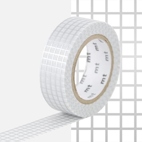 Masking Tape Dekoratives Klebeband quadratisch - Silber - 1,5 cm x 7 m von Masking Tape (MT)