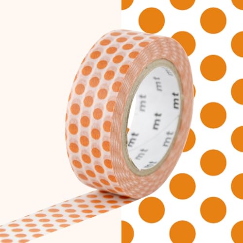 Masking Tape Dekoratives Klebeband mit Punkten - Orange - 1,5 cm x 7 m von Masking Tape (MT)