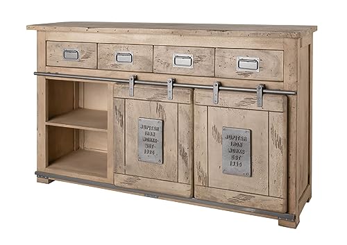 Sideboard Kommode 150cm 2 Türen 7 Schubladen Mangoholz Holz massiv geweißt von Massivmoebel24.de