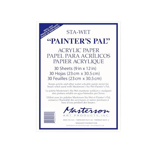 Masterson Sta-Wet Painter's Pal Palette Acrylpapier Nachfüllpackung 30 Blatt von Masterson