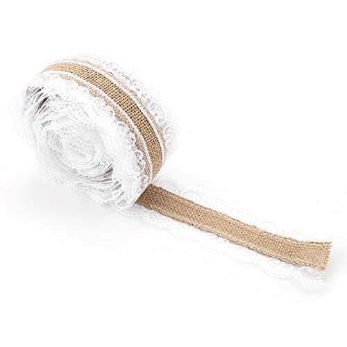 10 m Jute-Rolle mit herzförmiger Spitze, 6 cm breit, Sackleinen für Weihnachten, Hochzeit von Masyrt