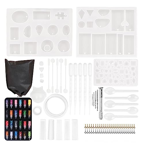 DIY Kristallkleber Werkzeug für Nägel Silikonformen DIY Set Verschiedene Formen Pailletten Anhänger zum Schmelzen Herstellung von Formen mit Schraubenaugen von Masyrt