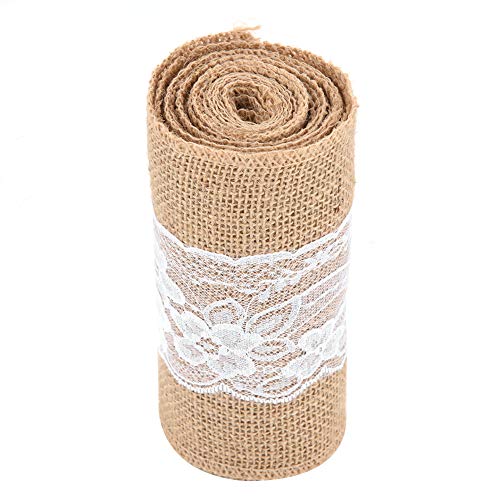 DIY Spitze Leinwand Band Jute Band Jute Gürtel Hochzeit Stoff Dekoration 2.7M von Masyrt