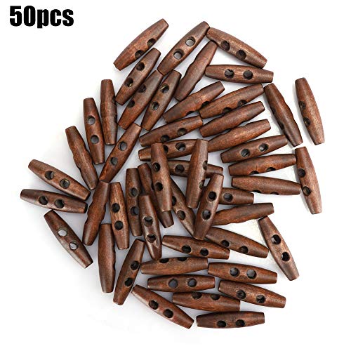 Dunkler Kaffee Nähen 2 Löcher Holzknöpfe DIY Mantel Kleidung Accessoires Dekoration 50pcs von Masyrt