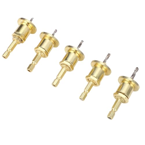 Einstellbarer Countersink -Bohrer -Bit 5pcs mit Hochgeschwindigkeits -Hex -Schaft für Holzbohrungen, 2,8 Bis 4 Mm Bit für 8 -Mm -Lochdurchmesser, Geeignet für Partikeln, von Masyrt