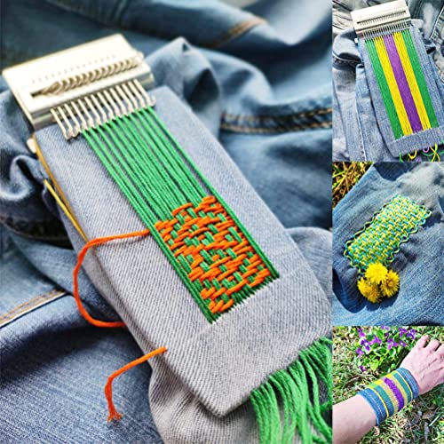 Masyrt Kleiner Webstuhl, 14/12 Haken, Hölzerner Stopfwebstuhl, Speedweve-Webwerkzeug, Mini-Strickmaschine für DIY-Webkunst, Reparatur von Kleidung, Anfänger Zum Ausbessern von Jeans, von Masyrt