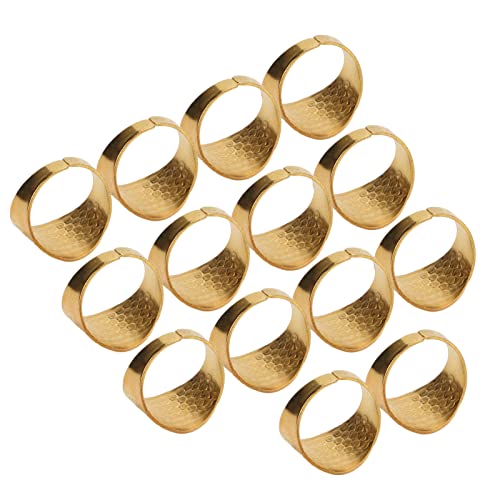 Ring-Fingerhut, rund, goldfarben, verstellbare Größe, Kupfer, Nähen, Reparatur, handgefertigter Ring-Fingerhut, Nähzubehör von Masyrt