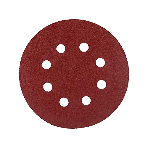 Schleifscheiben 10 Stück rote Schleifscheiben in runder Form 125 mm Schleifpapier mit 8 Löchern (150#) von Masyrt