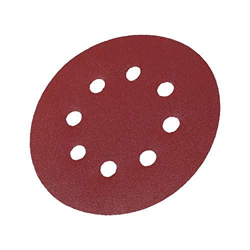 Schleifscheiben 10 Stück rote Schleifscheiben in runder Form 125 mm Schleifpapier mit 8 Löchern (240#) von Masyrt