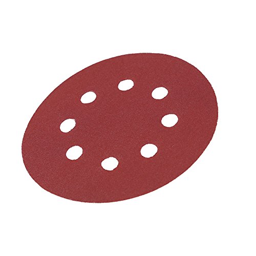 Schleifscheiben 10 Stück rote Schleifscheiben in runder Form 125 mm Schleifpapier mit 8 Löchern (320#) von Masyrt