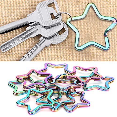 Schlüsselbund, 10pcs Farbenfrohe Pentagramm Geformter Schlüsselbundeisen -Schlüsselbund Anhänger DIY -Schmuck Handtasche Accessoires von Masyrt