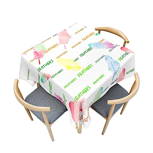 Mateju 3D-Feder Tischdecke, Platz Tischtuch Indoor Tischdecke Waschbares Polyester Tischdecken Tisch Schutz für Thema Abendessen (100x100cm,Grün) von Mateju