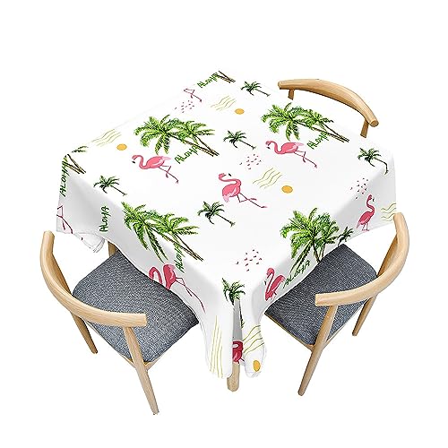 Mateju Flamingo Tischdecke Abwaschbar Tischtuch Gartentischdecke, Outdoor Indoor Tischdecke Platz Tischdecken, Tisch Schutz für Geburtstag Hochzeit Festival (90x90cm,Einsam) von Mateju