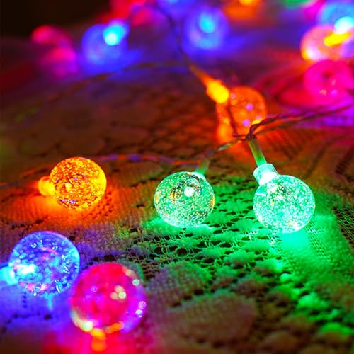 Mateju LED Lichterkette Außen Solar, Solar Lichterkette Aussen mit Fernbedienung 8 Modi Outdoor Solarlichterkette für Innen, Garten, Terrasse, Balkon, Hochzeit, Blase (Farbe,12m/100 Lichter) von Mateju