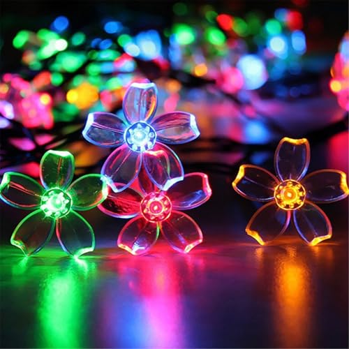 Mateju LED Lichterkette Außen Solar, Solar Lichterkette Aussen mit Fernbedienung 8 Modi Outdoor Solarlichterkette für Innen, Garten, Terrasse, Balkon, Hochzeit, Blumen (Bunt,22M/200LED) von Mateju