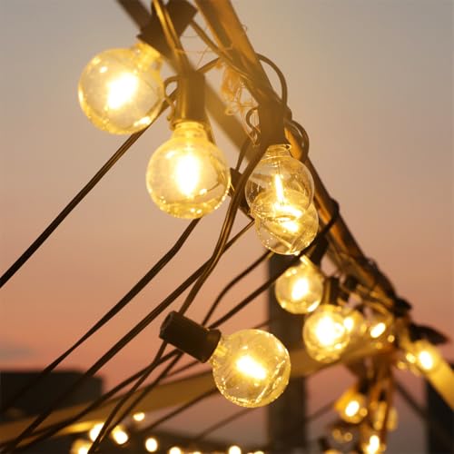 Mateju LED Lichterkette Außen Solar, Wasserdicht Solar Lichterkette Aussen mit Fernbedienung 8 Modi Outdoor Solarlichterkette für Innen, Garten, Terrasse, Balkon, Hochzeit (Warmweiß,15M/25LED) von Mateju