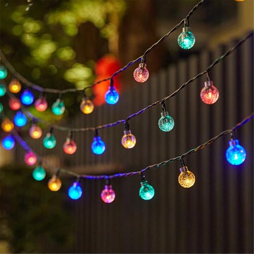 Mateju LED Lichterkette Außen Solar, Wasserdicht Solar Lichterkette Aussen mit Fernbedienung 8 Modi Outdoor Solarlichterkette für Innen Garten Terrasse Balkon Hochzeit, Klassiker (Bunt,12M/100LED) von Mateju