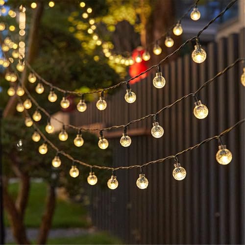 Mateju LED Lichterkette Außen Solar, Wasserdicht Solar Lichterkette Aussen mit Fernbedienung 8 Modi Outdoor Solarlichterkette für Innen Garten Terrasse Balkon Hochzeit, Klassiker (Warm,12M/100LED) von Mateju