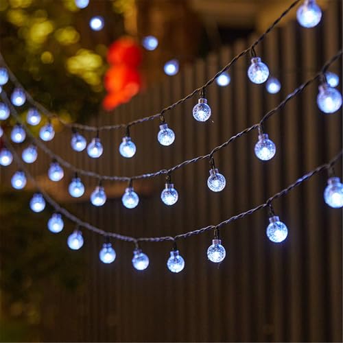 Mateju LED Lichterkette Außen Solar, Wasserdicht Solar Lichterkette Aussen mit Fernbedienung 8 Modi Outdoor Solarlichterkette für Innen Garten Terrasse Balkon Hochzeit, Klassiker (Weiß,12M/100LED) von Mateju