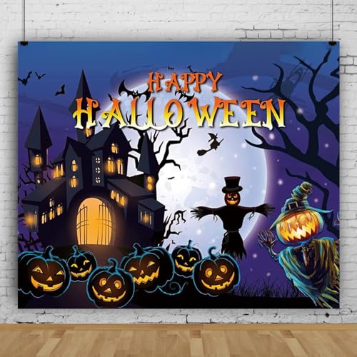 Mateju Party Dekoration Halloween Drucken Fotoleinwand Hintergrund, Vinyl Geburtstag Fotohintergrund Tuch, Poster Foto Stand Hintergrund, Geburtstagsdeko (180x120 cm,Schloss) von Mateju