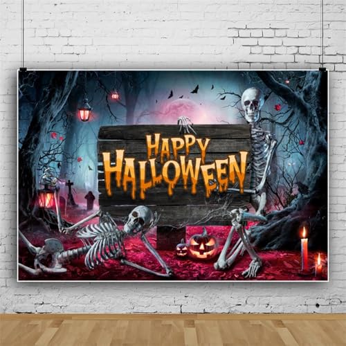 Mateju Party Dekoration Halloween Drucken Fotoleinwand Hintergrund, Vinyl Geburtstag Fotohintergrund Tuch, Poster Foto Stand Hintergrund, Geburtstagsdeko (300x200 cm,Rot) von Mateju