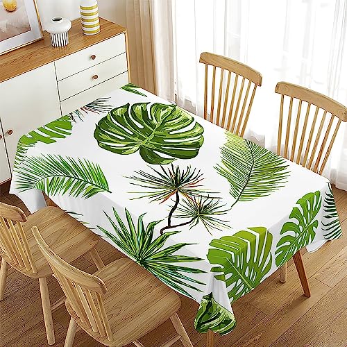 Mateju Tropische Pflanzen Tischdecke Abwaschbar Gartentischdecke, Outdoor Indoor Tischdecke Eckig Tischdecken Tischtuch, Tisch Schutz für Geburtstag Hochzeit Festival (100x140cm,Monstera) von Mateju