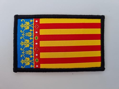 MateyCo Valencia La Senyera Aufnäher mit Klettverschluss, offizieller Stoff, 8 cm x 5 cm, für Rucksack, Weste, Mützen, für Militär- und Motorradbekleidung (Valencia) von MateyCo