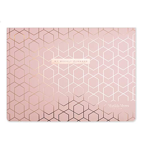 Matilda Myres A4 Wochenplanenblock - Rosa mit Roségold - 100 Blatt von Matilda Myres