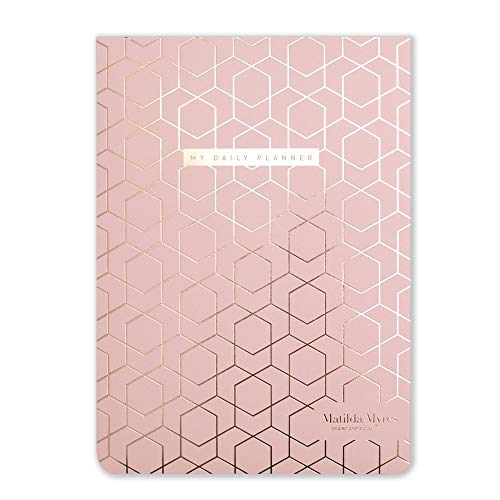 Matilda Myres A5 Daily Notizblock - Rosa mit Roségold - 100 Blatt von Matilda Myres