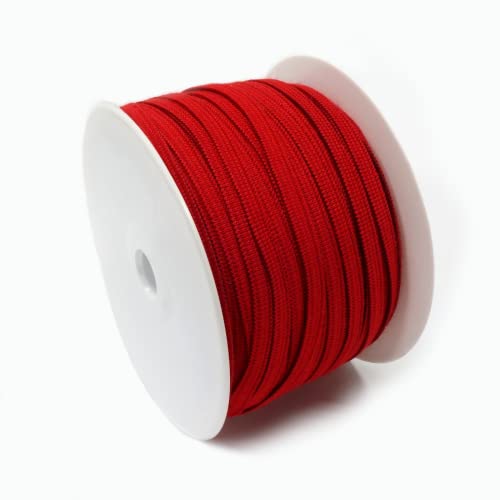 Matsa 100 m Häkelband 5 mm | Gumminaht und Konfektion | 180% Elastizität, Polyester, Rot, Normal von Matsa